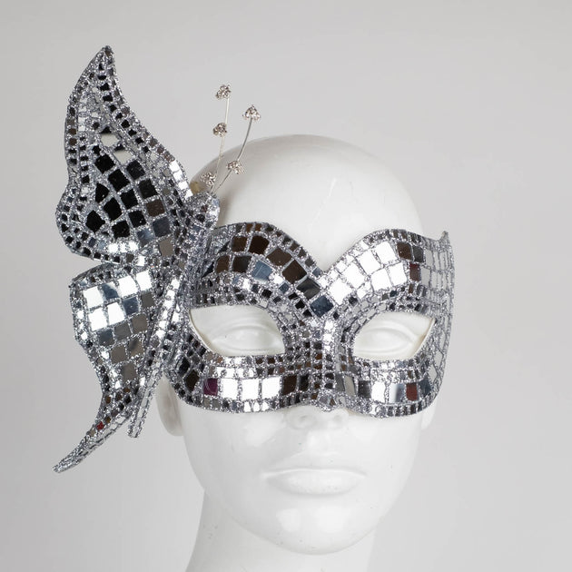 Wnvivi Disco Glitter Mask,6.7x7.8 Inch,Masquerade Mirror Mask For