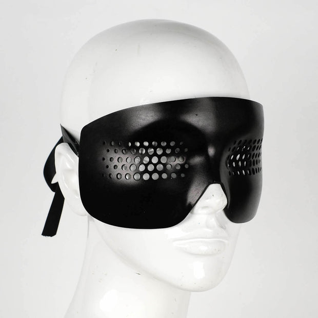 Quadra Hole Black Eye Mask Leather